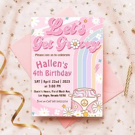 Invitación Vamos a conseguir el cumpleaños arcoiris de Groovy