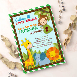 Invitación Vamos a conseguir el cumpleaños de Safari Wild Adv