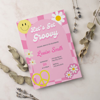 Invitación Vamos a conseguir el cumpleaños del Chica Groovy A