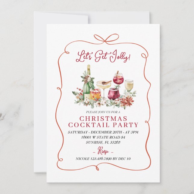 Invitación Vamos a conseguir el Fiesta de la mano de cóctel d (Anverso)