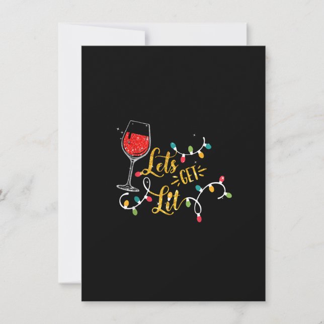 Invitación Vamos a conseguir gafas de vino ligero Navidades L (Anverso)