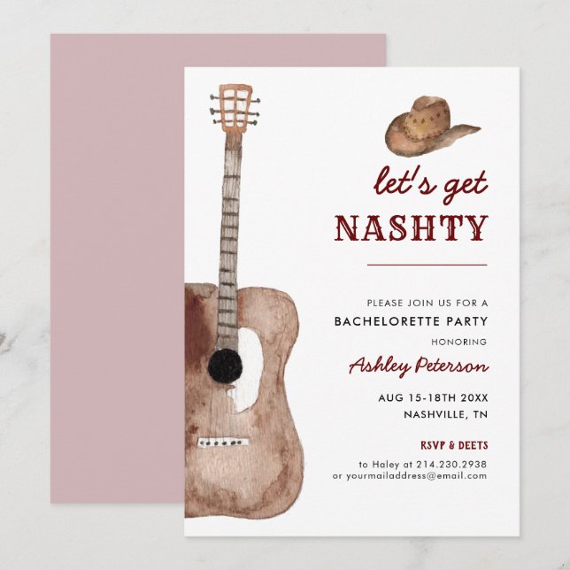 Invitación Vamos a conseguir la fiesta de Bachelorette de Nas (Anverso / Reverso)