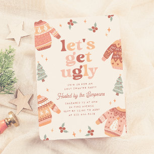 Invitación Vamos a conseguir Navidades retro feos Fiesta suét