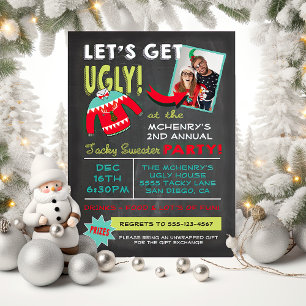 Invitación Vamos a conseguir Navidades suéteres Fiesta pizarr