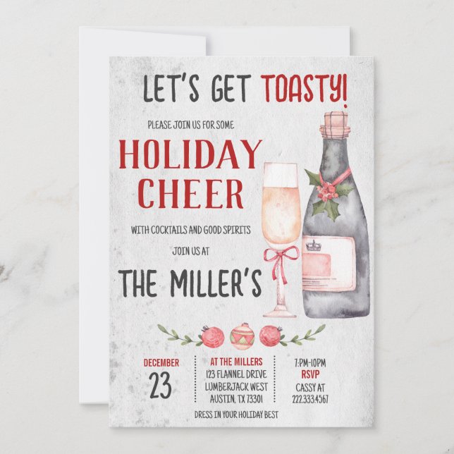 Invitación Vamos a conseguir un Fiesta de Navidades de vacaci (Anverso)