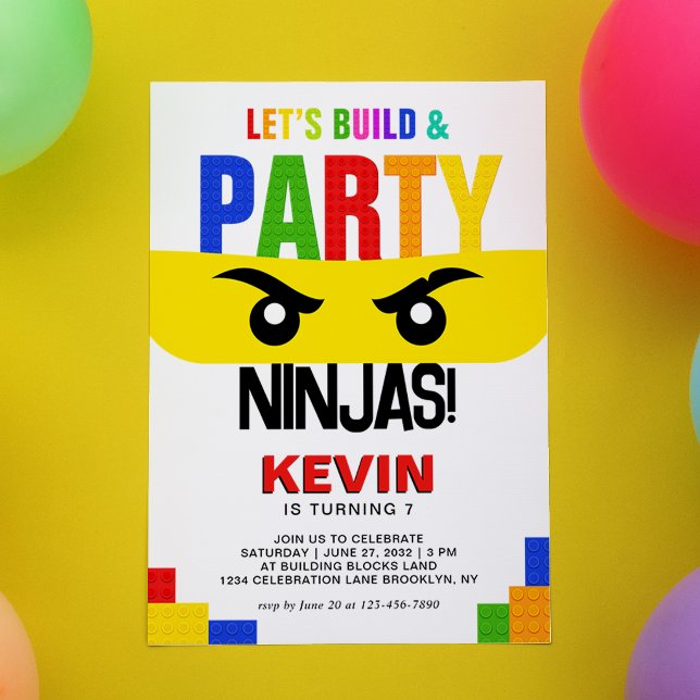 Invitación Vamos a Construir y Fiesta de Cumpleaños de Ninja  (Subido por el creador)
