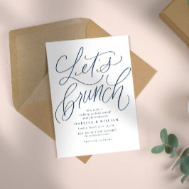 Invitación Vamos a desayunar-almorzar boda blanca navy con le