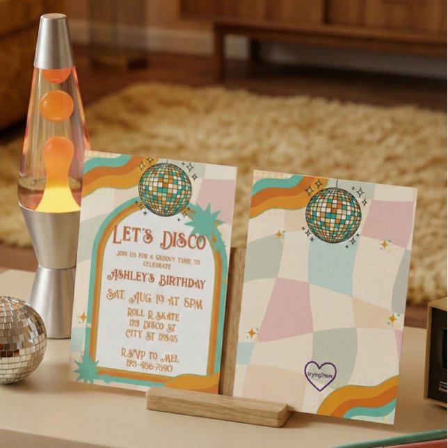 Invitación Vamos a Disco, Cumpleaños Retro (Subido por el creador)