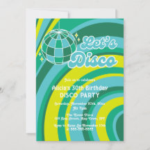 Vamos a disco Groovy Wave Retro Aniversario Verde