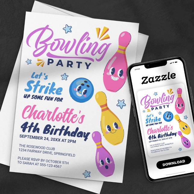 Invitación ¡Vamos a Divertirnos! Fiesta de Cumpleaños de Bolo (Subido por el creador)