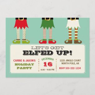 Invitación ¡Vamos a Elfearnos! Fiesta Navideña de Elfos Vacac