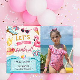 Invitación Vamos a Empaparnos Foto de Fiesta de Cumpleaños de