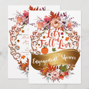 Invitación Vamos a enamorarnos ducha de compromiso floral de 
