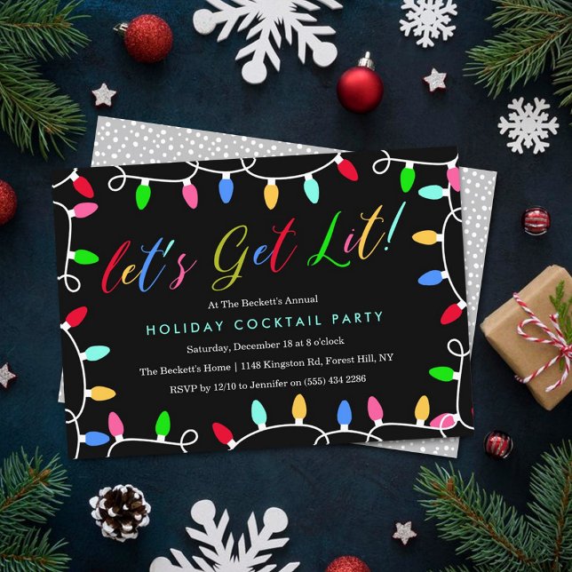 Invitación Vamos a encender | Navidades Fiesta de cócteles de (Subido por el creador)