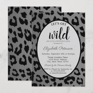 Invitación Vamos a Enloquecer, Estampa de Leopardo Gris Despe