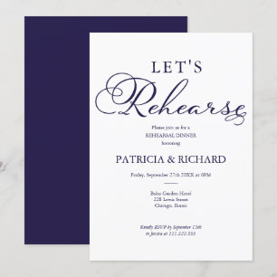 Invitación Vamos a ensayar la cena de ensayo de la boda