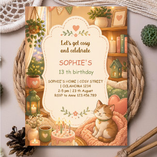 Invitación Vamos a estar acogedor y celebrar el cumpleaños de