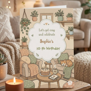 Invitación Vamos a estar acogedor y celebrar el cumpleaños de