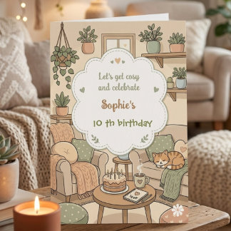 Invitación Vamos a estar acogedor y celebrar el cumpleaños de