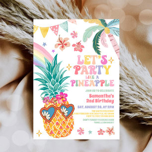 Invitación Vamos a festejar como cumpleaños de verano de Luau