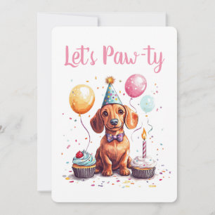 Invitación Vamos a festejar el cumpleaños de los perros Dachs