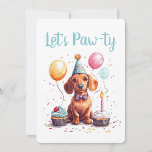 Invitación Vamos a festejar el cumpleaños de los perros Dachs