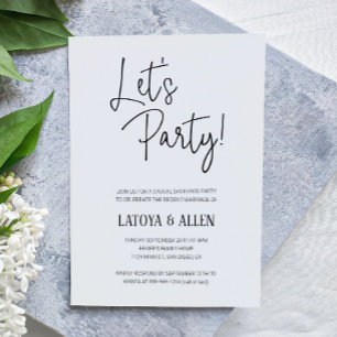 Invitación Vamos a Fiesta Casual Recepción de Boda Huida