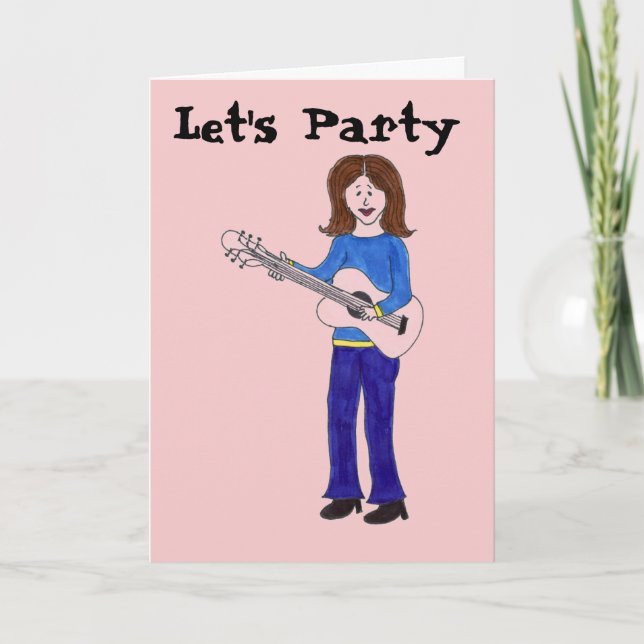 Invitación Vamos a fiesta Rocker (Anverso)