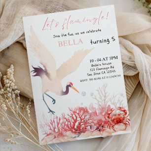 Invitación ¡Vamos a Flamingle! Fiesta de Cumpleaños de la Chi