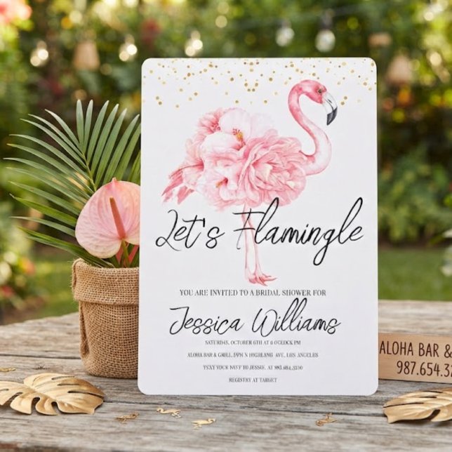Invitación ¡Vamos a Flamingle! Fiesta Tropical de Despedida d (Subido por el creador)