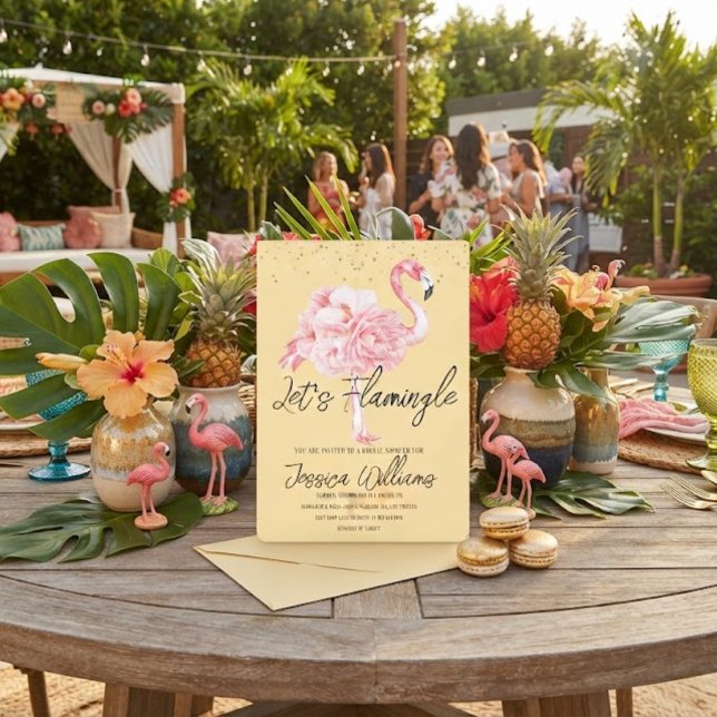 Invitación ¡Vamos a Flamingle! Fiesta Tropical de Despedida d (Subido por el creador)