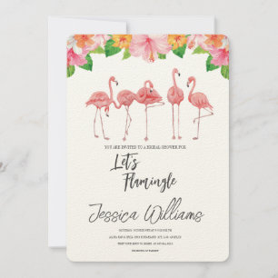 Invitación ¡Vamos a Flamingle! Fiesta Tropical de Despedida d