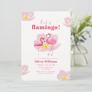 Invitación Vamos a Flamingo Dulce Fiesta Tropical Floral de B