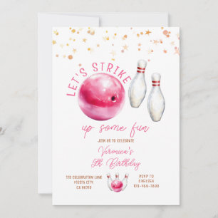 Invitación Vamos a golpear a la chica 5to cumpleaños de bolos