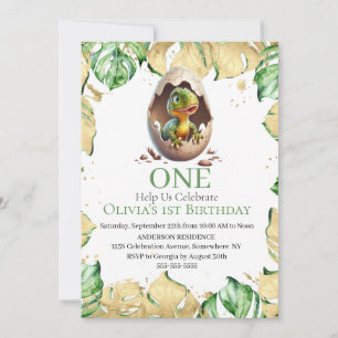 Invitación Vamos a hablar con un Fiesta de Dino T Rex