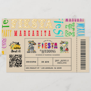Invitación "Vamos a hablar de tacos" Boleto de boda de fiesta