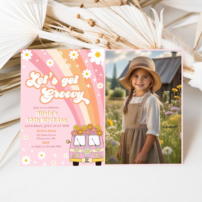 Invitación Vamos a hacer groovy retro arco iris 10.ª foto de  (Subido por el creador)