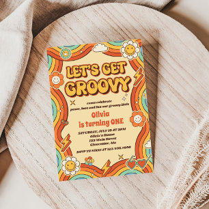 Invitación Vamos a hacer que Groovy retro Rainbow sea Fiesta