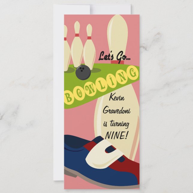 Invitación Vamos a jugar boliche (Anverso)