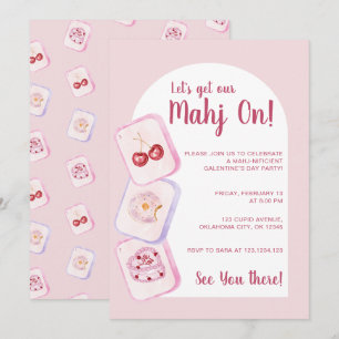 Invitación Vamos a jugar Mahjong en el Día de Galentines