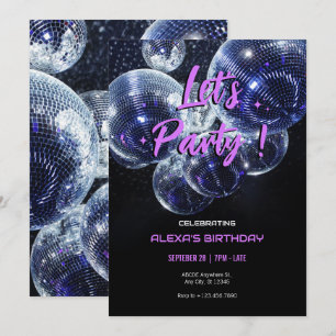 Invitación Vamos a la bola disco Fiesta