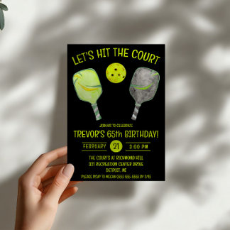 Invitación ¡Vamos a la cancha! Fiesta de cumpleaños de pickle