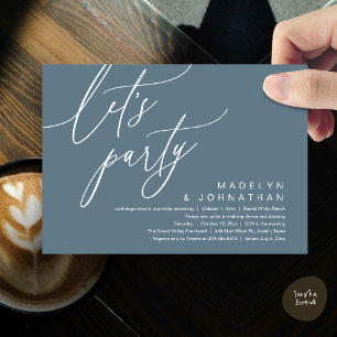 Invitación Vamos a la Fiesta, Cena Romántica de Boda y Baile