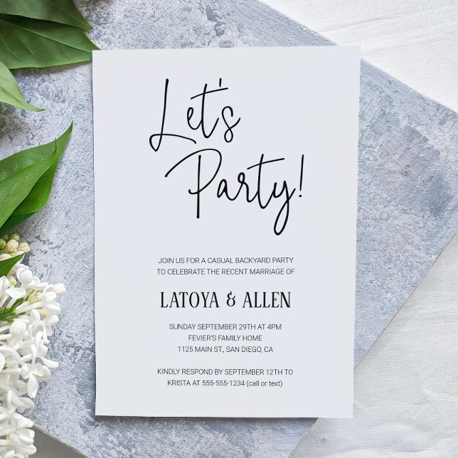 Invitación Vamos a la fiesta de boda informal Elopement (Subido por el creador)