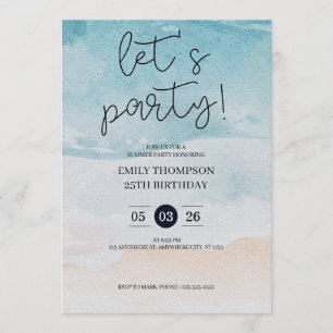 Invitación Vamos a la Fiesta de Cumpleaños en la Playa Tropic