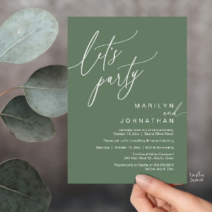 Invitación Vamos a la Fiesta, Recepción de Boda Romántica Mod