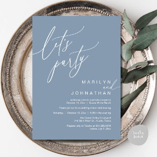 Invitación Vamos a la Fiesta, Recepción de Boda Romántica Mod