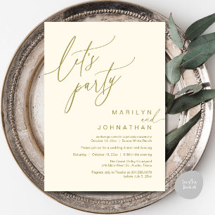 Invitación Vamos a la Fiesta, Recepción de Boda Romántica Mod