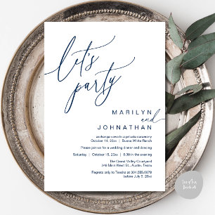 Invitación Vamos a la Fiesta, Recepción de Boda Romántica Mod