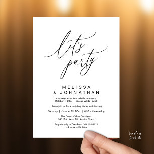 Invitación Vamos a la Fiesta, Recepción de Boda Romántica Mod